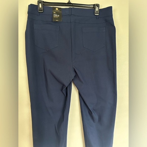 JM COLLECTION Regular Length Curvy-Fit Straight-Leg Blue Pants Comfort Size 18 S - Picture 10 of 10